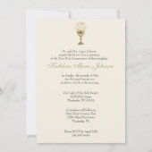 Invitation Communion catholique Vintage Florale (Dos)