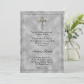 Invitation Communion croisée argentée (Debout devant)