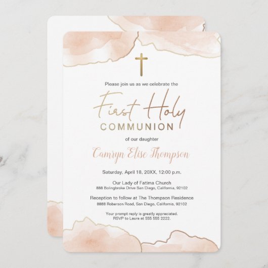 Invitation communion de Camryn (Devant / Derrière)