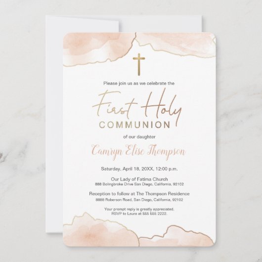 Invitation communion de Camryn (Devant)