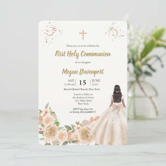 Invitation Communion de filles catholiques (Debout devant)