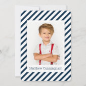 Invitation communion des rayures nautiques moderne (Dos)