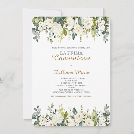 Invitation Communion Fille Invitation (Devant)