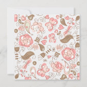 Invitation Communion florale du coeur rose de la fille (Dos)