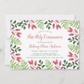 Invitation Communion Ou Confirmation De La Fleur De Printemps (Devant)