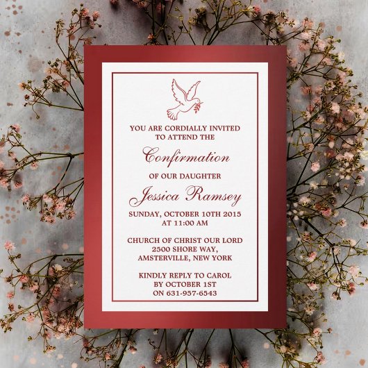 Invitation Communion Ou Confirmation De La Sainte-Colombe Rou