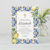 Invitation Communion Pour Son Citron Carreaux Méditerranéens (Debout devant)