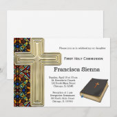 Invitation Communion sainte en verre (Devant / Derrière)