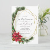 Invitation Communion solennelle de Noël à motif géométrique f (Debout devant)