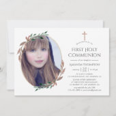 Invitation Communion solennelle de verdure rustique hivernale (Devant)