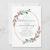 Invitation Communion solennelle d'hiver de verdure rustique à (Devant)