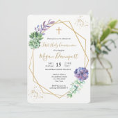 Invitation Communion Succulente pourpre (Debout devant)
