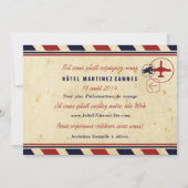 Invitation Compagnie aérienne Mariage de Destination Réservez (Dos)