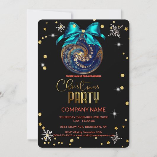 Invitation Compagnie de diamants de la flocon de Noël (Devant)