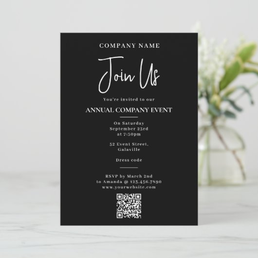 Invitation Company Event Office Party Corporate Annual Black (Debout devant)