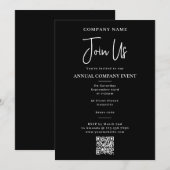 Invitation Company Event Office Party Corporate Annual Black (Devant / Derrière)