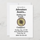 Invitation Compass Instrument Funny Adventure Awaits  (Devant)