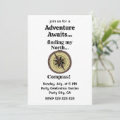 Invitation Compass Instrument Funny Adventure Awaits  (Debout devant)