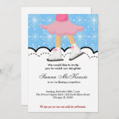 Invitation Compétition de patinage sur glace (bleu) (Devant / Derrière)