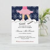 Invitation Compétition de patinage sur glace (bleu foncé) (Debout devant)