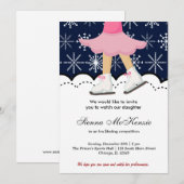 Invitation Compétition de patinage sur glace (bleu foncé) (Devant / Derrière)