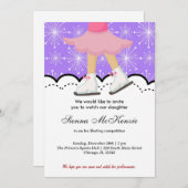 Invitation Compétition de patinage sur glace (violet) (Devant / Derrière)