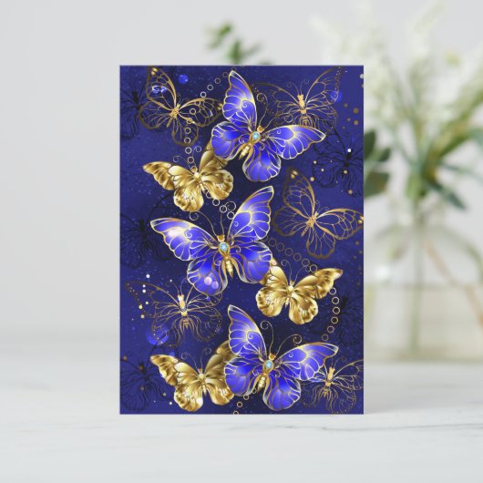 Invitation Composition avec papillons Sapphire (Debout devant)