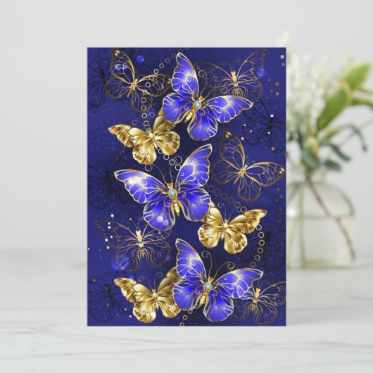 Invitation Composition avec papillons Sapphire (Debout devant)