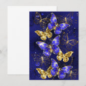 Invitation Composition avec papillons Sapphire (Devant / Derrière)