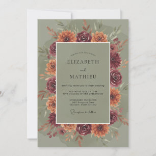 Invitation Composition de fleurs automnales de Bourgogne pour
