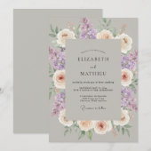 Invitation Composition de fleurs de lavande pour mariage (Devant / Derrière)