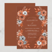 Invitation Composition de fleurs de terre cuite pour mariage (Devant / Derrière)