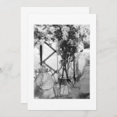 INVITATION "COMPOSITION DE MARIAGE" CARTON D'INVITATION NOIR/ (Devant / Derrière)