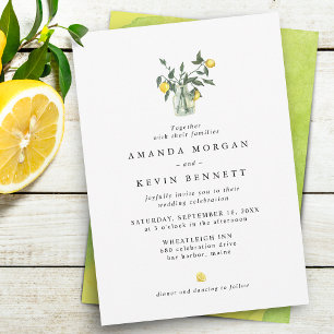 Invitation Composition élégante de citron de mariage