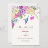 Invitation Composition florale aquarelle mariage (Devant)