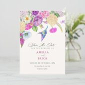 Invitation Composition florale aquarelle mariage (Debout devant)