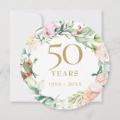 Invitation Composition florale circulaire pour les 50 ans de  (Devant)