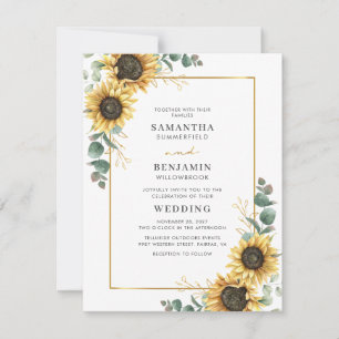 Invitation Composition florale de mariage géométrique Eucalyp