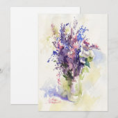 Invitation Composition florale délicate – Peinte à la main (Devant / Derrière)