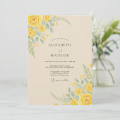 Invitation Composition Florale Jaune de Mariage (Debout devant)