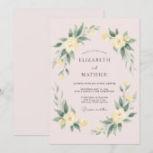 Invitation Composition florale luxuriante de crème pour maria (Devant / Derrière)