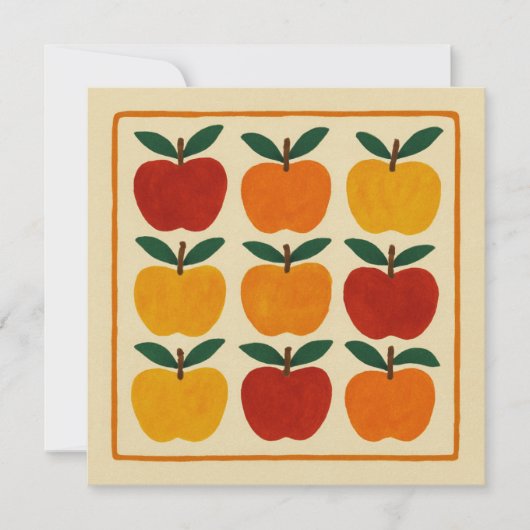 Invitation Composition joyeuse de pommes (Devant)