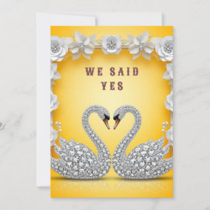 Invitation 🌸 Composition romantique du cygne en cristal et m