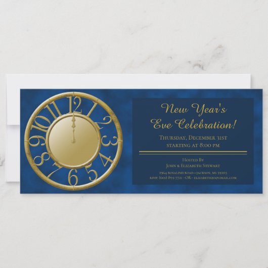 Invitation Comptabilisation de l'horloge de la nouvelle année (Devant)