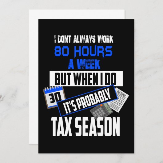 Invitation Comptables de 80 Heures pour la saison fiscale (Devant / Derrière)