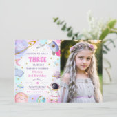 Invitation Compte à rebours de l'espace astronaute 3e anniver (Debout devant)