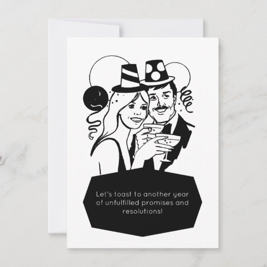 Invitation Compte à rebours du Nouvel An (Devant)