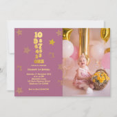 Invitation Compte à rebours du Nouvel An 1er anniversaire Pho (Devant)