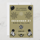 Invitation Compte à rebours du Nouvel An Eve Karaoke (Dos)