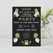 Invitation Compte à rebours du Nouvel An Eve Karaoke (Debout devant)